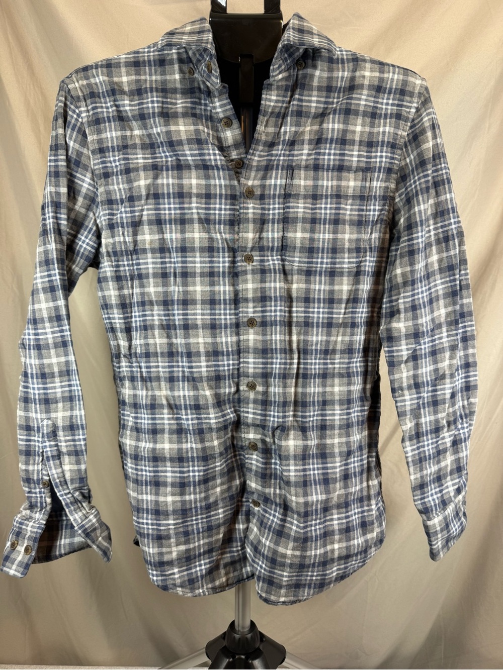 Johnnie-O Top Shelf Cotton Button Down Shirt- Blue/Gray - Size Small